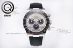 AAA replica Rolex Daytona Swiss 4130 mechanical grey dial with rubber strap 40mm 